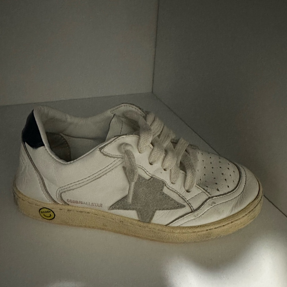 Golden Goose Kids White and Gray Sneakers